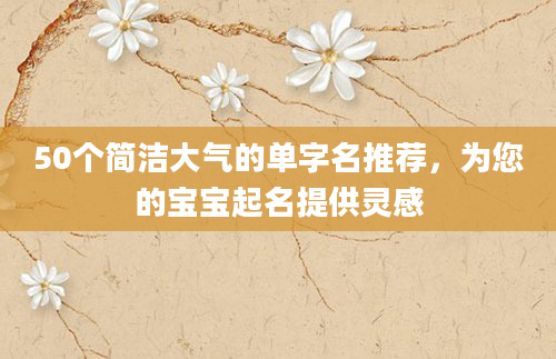 50个简洁大气的单字名推荐，为您的宝宝起名提供灵感