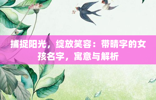 捕捉阳光，绽放笑容：带晴字的女孩名字，寓意与解析
