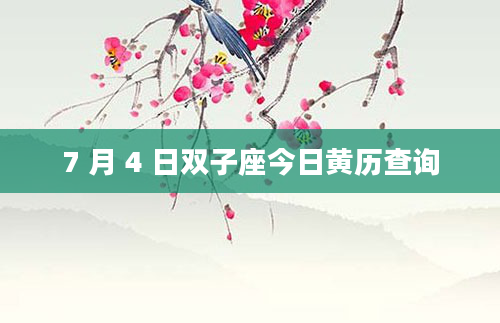 7 月 4 日双子座今日黄历查询