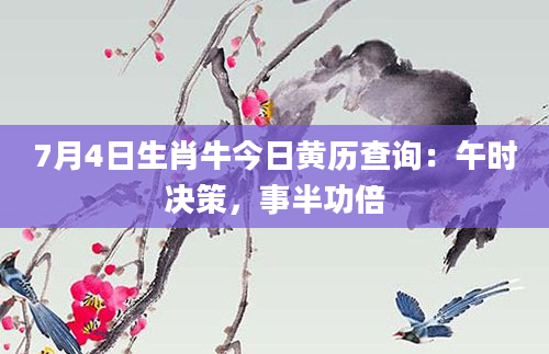 7月4日生肖牛今日黄历查询：午时决策，事半功倍