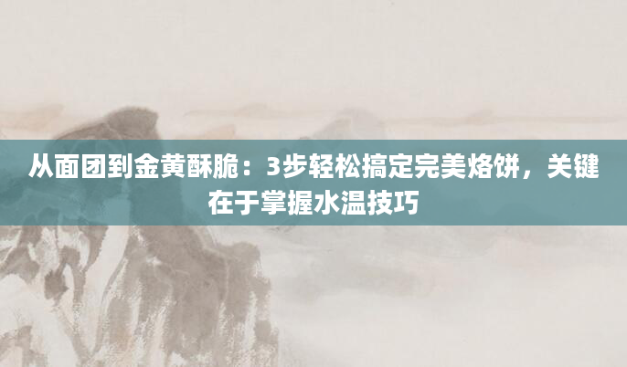 从面团到金黄酥脆：3步轻松搞定完美烙饼，关键在于掌握水温技巧