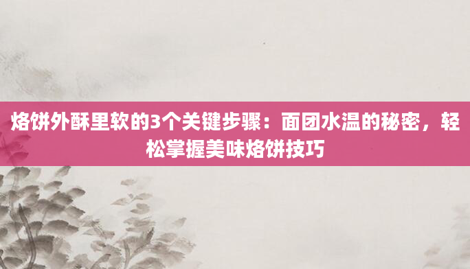 烙饼外酥里软的3个关键步骤：面团水温的秘密，轻松掌握美味烙饼技巧