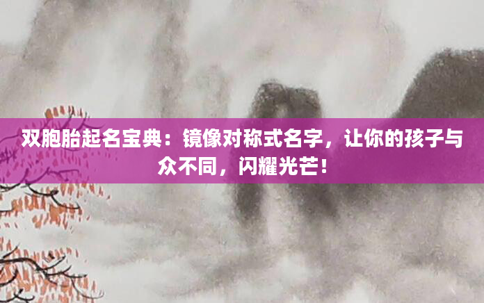 双胞胎起名宝典：镜像对称式名字，让你的孩子与众不同，闪耀光芒！