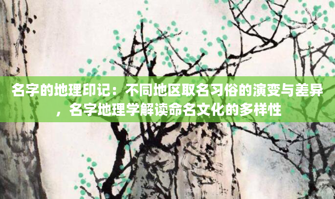 名字的地理印记：不同地区取名习俗的演变与差异，名字地理学解读命名文化的多样性