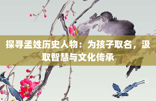 探寻孟姓历史人物：为孩子取名，汲取智慧与文化传承