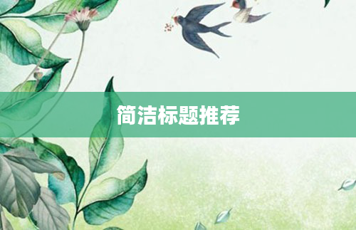 简洁标题推荐