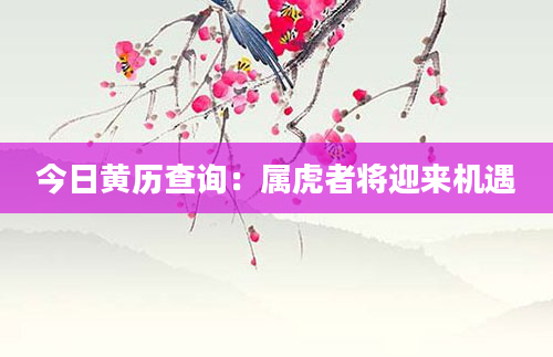 今日黄历查询：属虎者将迎来机遇