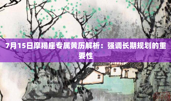 7月15日摩羯座专属黄历解析：强调长期规划的重要性