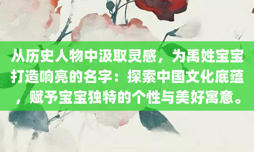 从历史人物中汲取灵感，为禹姓宝宝打造响亮的名字：探索中国文化底蕴，赋予宝宝独特的个性与美好寓意。