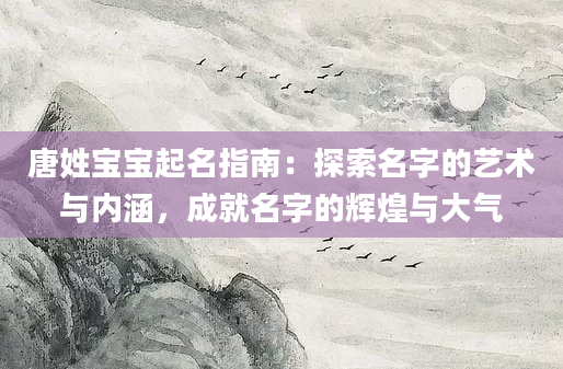 唐姓宝宝起名指南：探索名字的艺术与内涵，成就名字的辉煌与大气