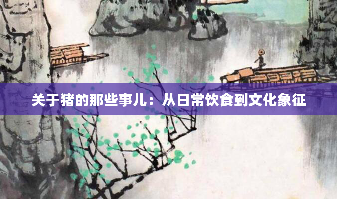 关于猪的那些事儿：从日常饮食到文化象征