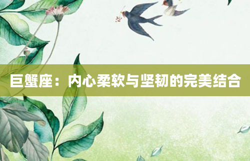 巨蟹座：内心柔软与坚韧的完美结合