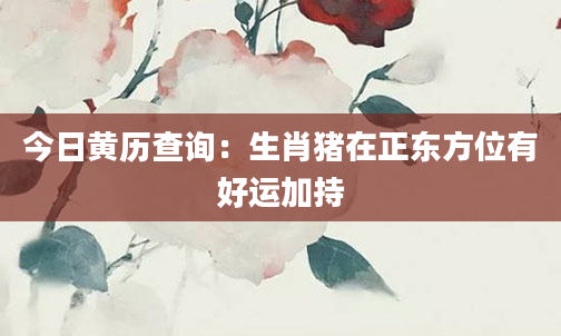 今日黄历查询：生肖猪在正东方位有好运加持