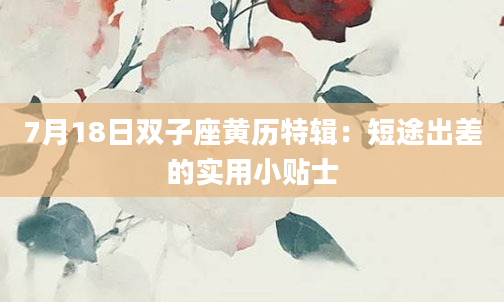 7月18日双子座黄历特辑：短途出差的实用小贴士