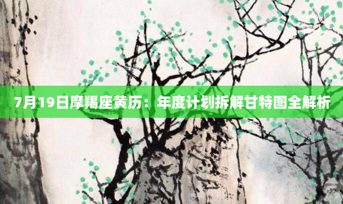 7月19日摩羯座黄历：年度计划拆解甘特图全解析