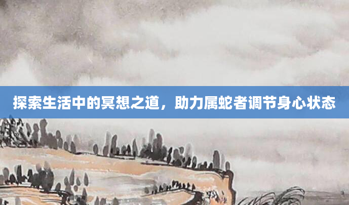 探索生活中的冥想之道，助力属蛇者调节身心状态