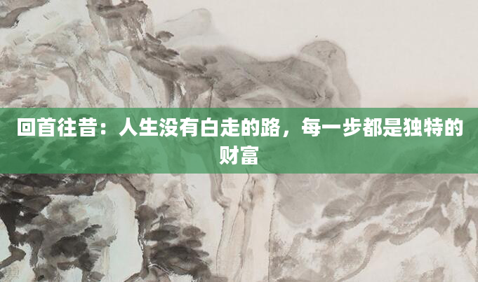 回首往昔：人生没有白走的路，每一步都是独特的财富