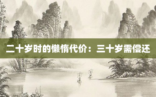 二十岁时的懒惰代价：三十岁需偿还