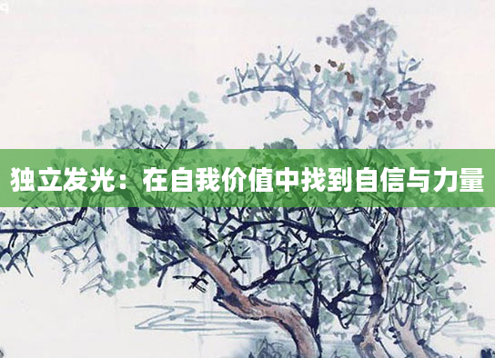 独立发光：在自我价值中找到自信与力量