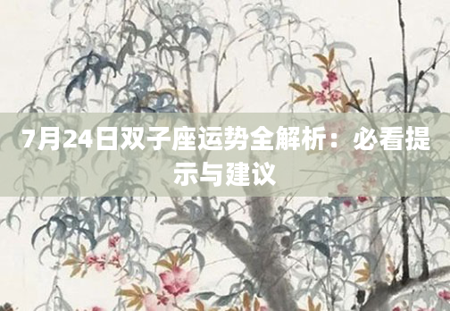 7月24日双子座运势全解析：必看提示与建议