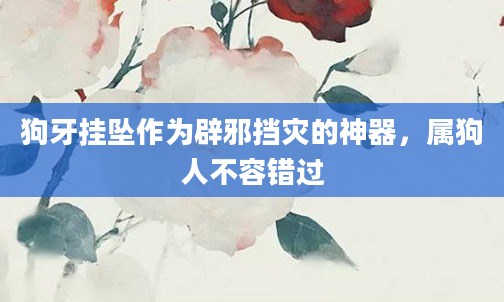 狗牙挂坠作为辟邪挡灾的神器，属狗人不容错过