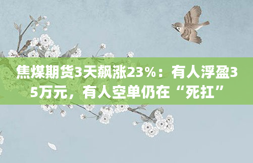 焦煤期货3天飙涨23%：有人浮盈35万元，有人空单仍在“死扛”