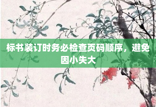 标书装订时务必检查页码顺序，避免因小失大
