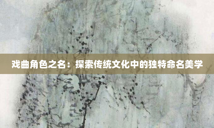 戏曲角色之名：探索传统文化中的独特命名美学