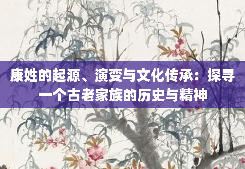 康姓的起源、演变与文化传承：探寻一个古老家族的历史与精神