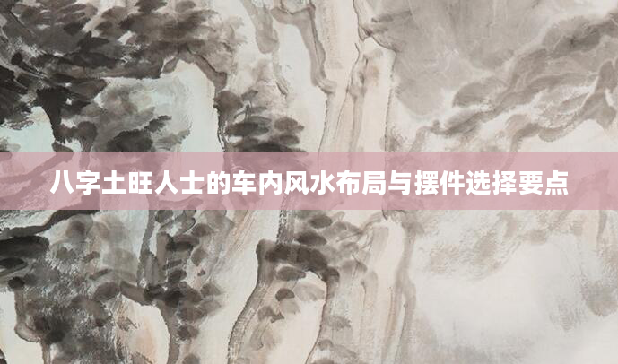 八字土旺人士的车内风水布局与摆件选择要点