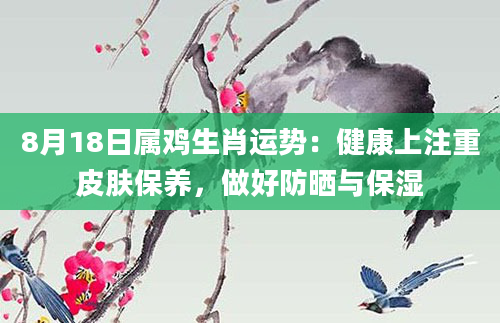 8月18日属鸡生肖运势：健康上注重皮肤保养，做好防晒与保湿