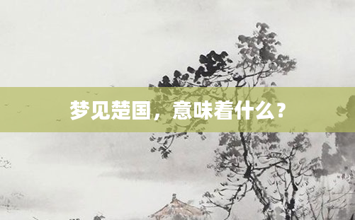 梦见楚国，意味着什么？